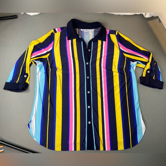 NYGuard Tops - NYGuard Striped Button-Down‎ Shirt size 1X